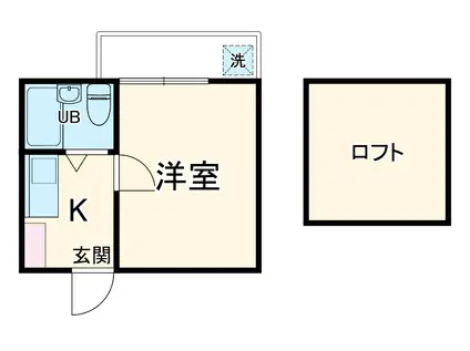 サンハート本八幡(1K/2階)の間取り写真