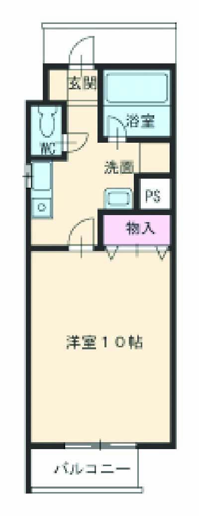 ハートヒルズ舳越(1K/1階)の間取り写真