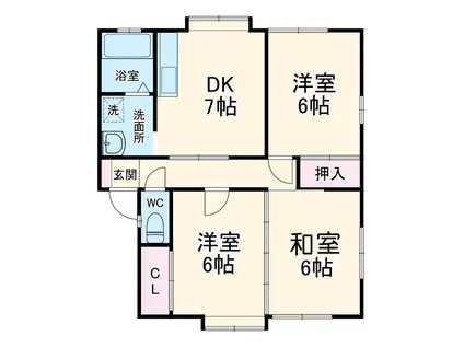 ブランソール(3DK/2階)の間取り写真