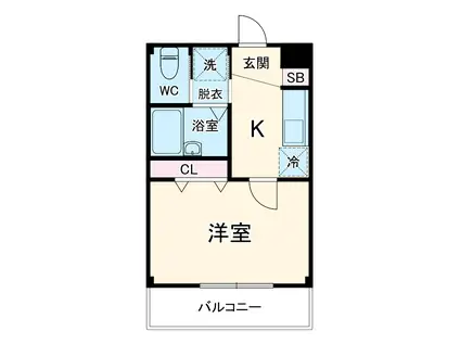 YASUIビル第6(1K/1階)の間取り写真