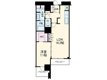 グランドミッドタワーズ大宮フォレストタワ(1LDK/20階)の間取り写真