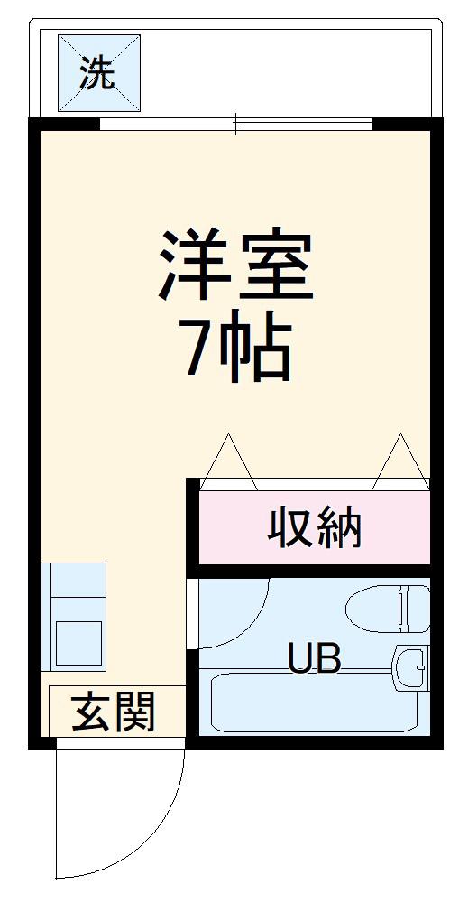 メゾンドブラン東海大学前B(ワンルーム/3階)の間取り写真