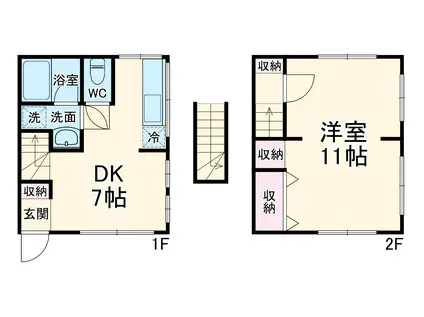 ＭＣレントハウス富浜Ａ(1DK)の間取り写真