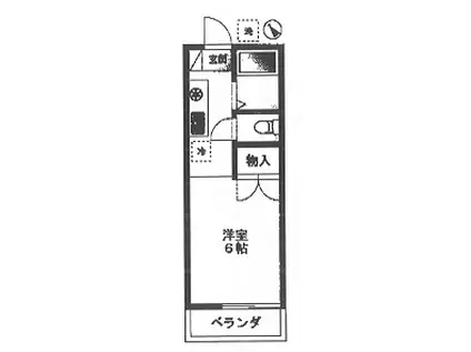 カームフラット(ワンルーム/1階)の間取り写真