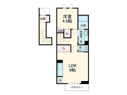 FORTUNE(1LDK/2階)の間取り写真