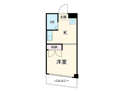 サンテラス瑞穂(1K/2階)の間取り写真