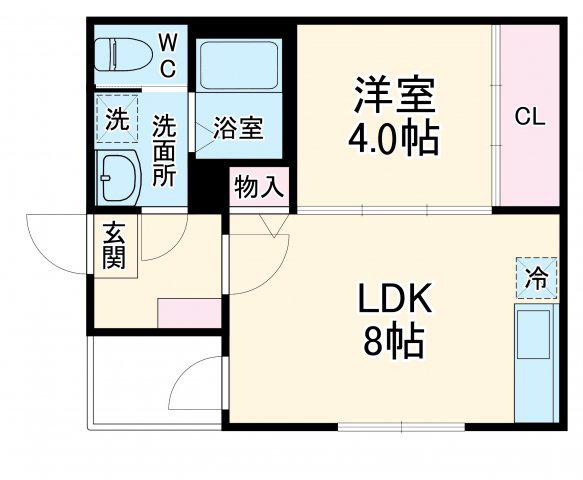 ハーモニーテラス東海通Ⅰ(1LDK/1階)の間取り写真