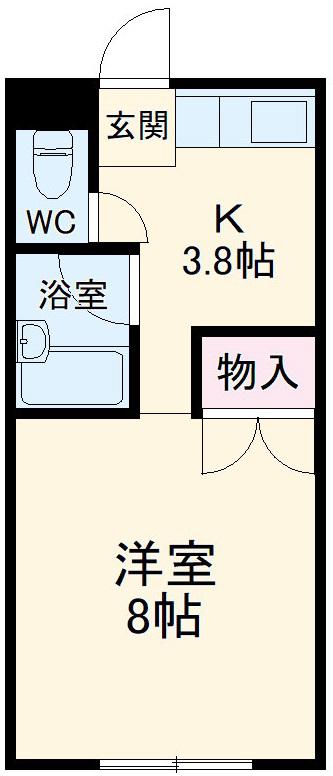 パルーム(1K/2階)の間取り写真