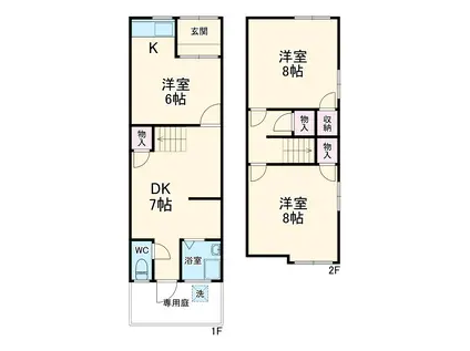 阪野借家(3LDK)の間取り写真