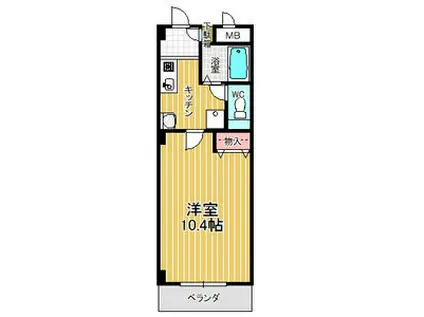 アビターレ・S(1K/1階)の間取り写真