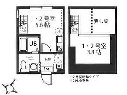 エーデル鶴見(1K/1階)の間取り写真