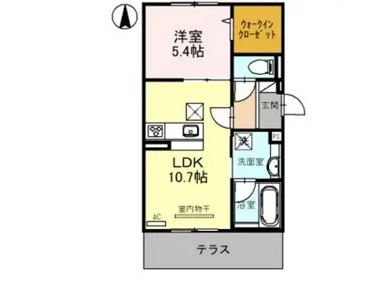 エルピーダ桂(1LDK/1階)の間取り写真
