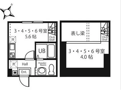 エーデル鶴見(1K/1階)の間取り写真