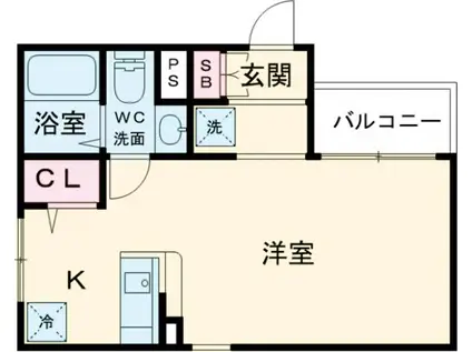 フローラ南烏山(1K/1階)の間取り写真