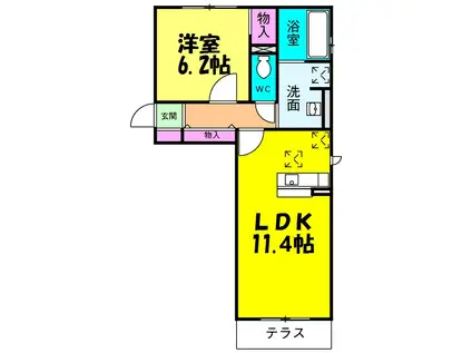 グレイス(1LDK/3階)の間取り写真