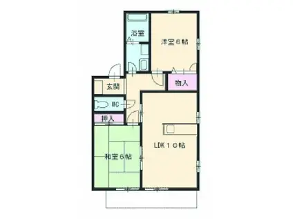 グリーンパーク A(2LDK/2階)の間取り写真