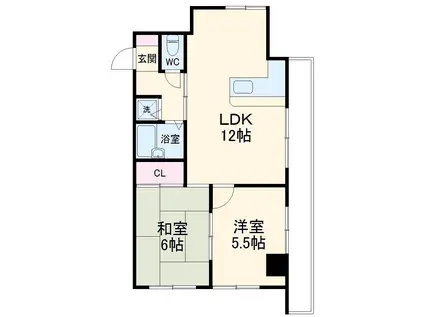 八千代TKビルーⅡ(2LDK/3階)の間取り写真