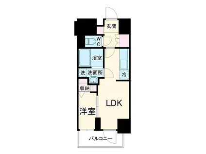オーパスホームズ南行徳(1LDK/8階)の間取り写真