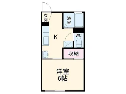 コーポ駅北Ⅱ(1K/1階)の間取り写真