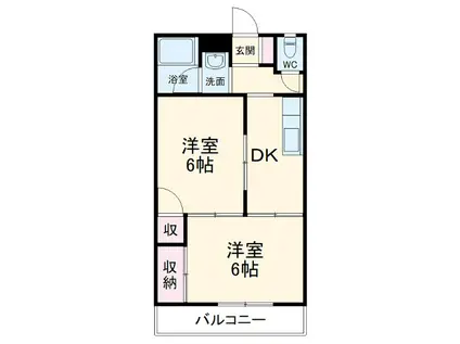 グラッセ前田(2K/3階)の間取り写真