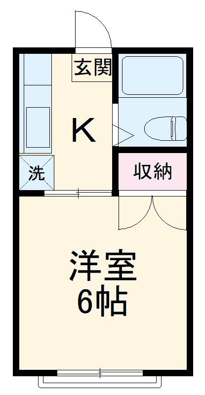 コーポグラネⅠ(1K/1階)の間取り写真
