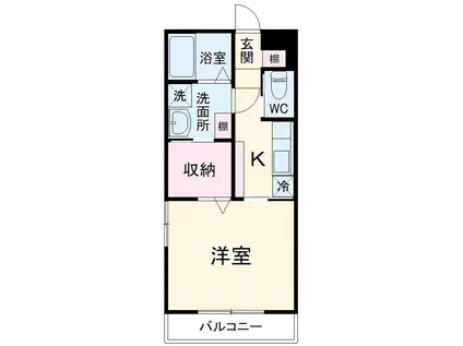 カリヨン(1K/1階)の間取り写真