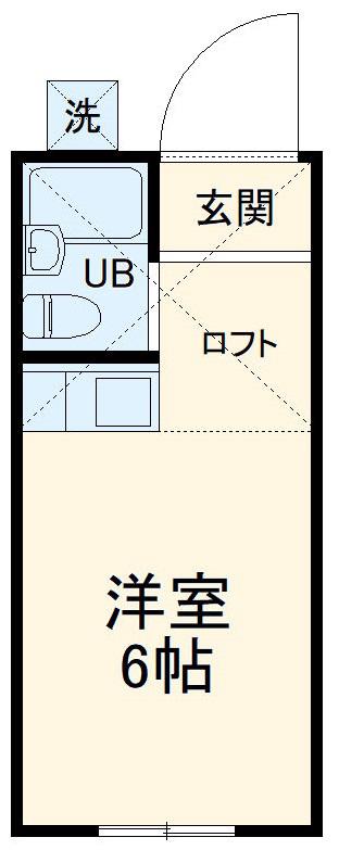 ハローハイツ(ワンルーム/2階)の間取り写真