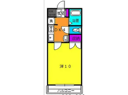 ジュネスツカサ(1DK/2階)の間取り写真