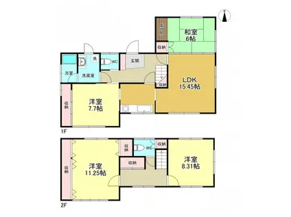 北大阪急行南北線 桃山台駅 徒歩8分 2階建 築58年(4LDK)の間取り写真