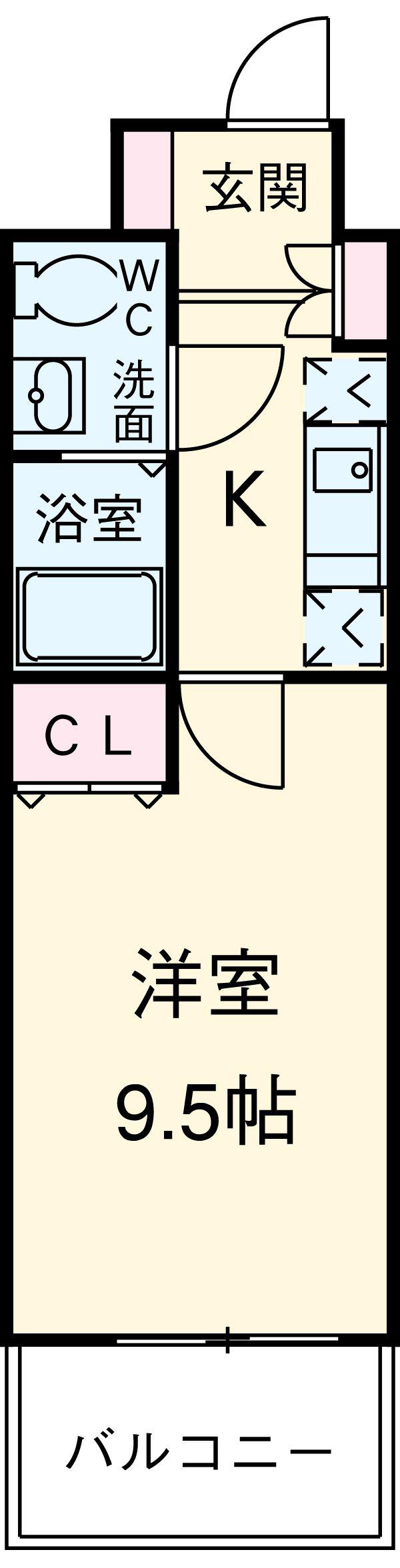 岩塚テラス(1K/2階)の間取り写真