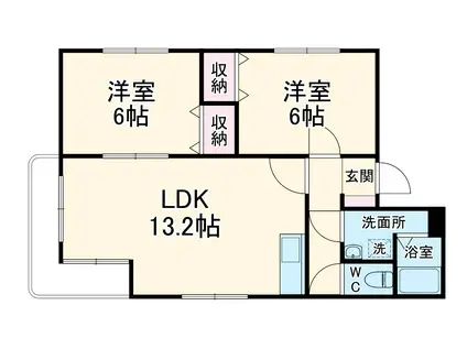 エテルナパル2001(2LDK/2階)の間取り写真