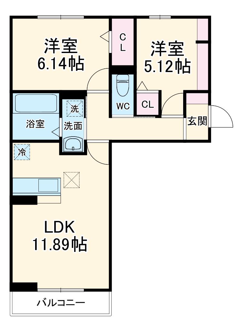 ロイヤルスター(2LDK/1階)の間取り写真