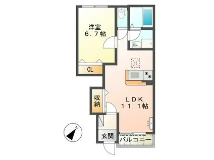 フレシール(1LDK/1階)の間取り写真