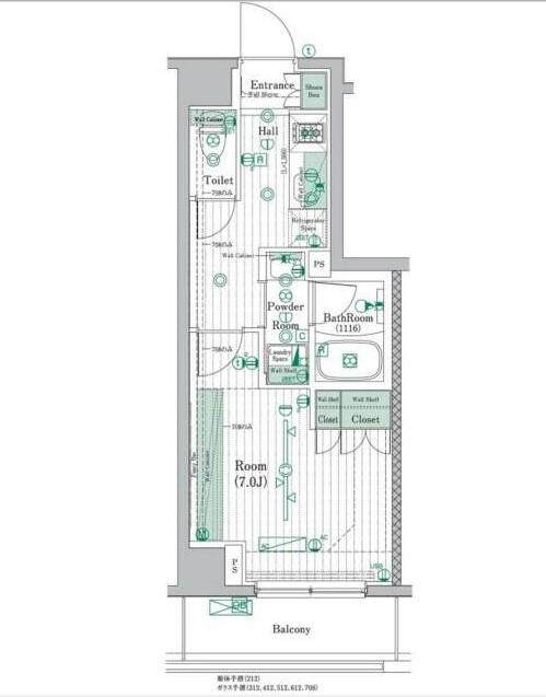ブライズ高円寺(1K/6階)の間取り写真