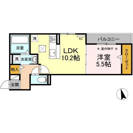 ルトンクレール(1LDK/1階)の間取り写真