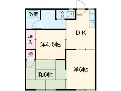 フォーブル四日市(3DK/2階)の間取り写真