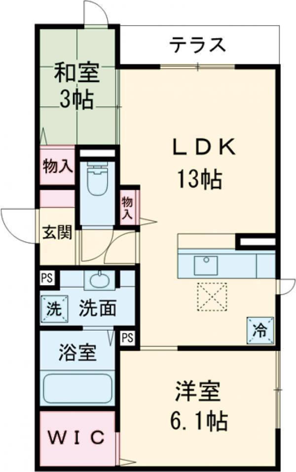 ルネ舟木 Ⅱ(2LDK/1階)の間取り写真
