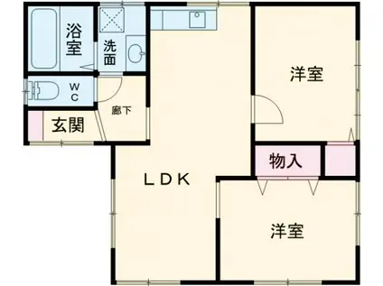 東武伊勢崎・大師線 境町駅 徒歩12分 1階建 築39年(2LDK)の間取り写真