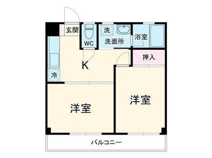 池田マンション(2DK/2階)の間取り写真