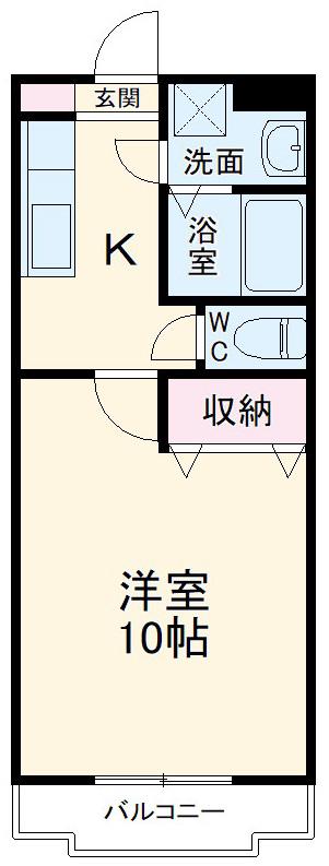 スプランドゥール半田山(1K/3階)の間取り写真