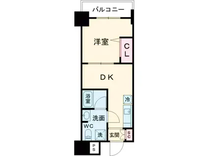 プライマル西大島駅前(1DK/6階)の間取り写真