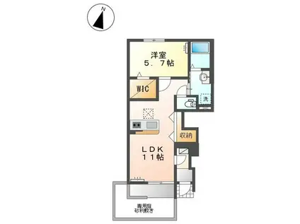 エンリッチ(1LDK/1階)の間取り写真