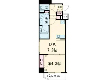 SYFORME西小山(1DK/2階)の間取り写真