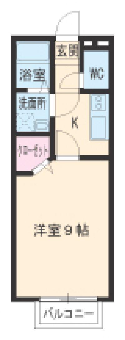名古屋市桜通線 神沢駅 徒歩19分 2階建 築27年(1K/2階)の間取り写真