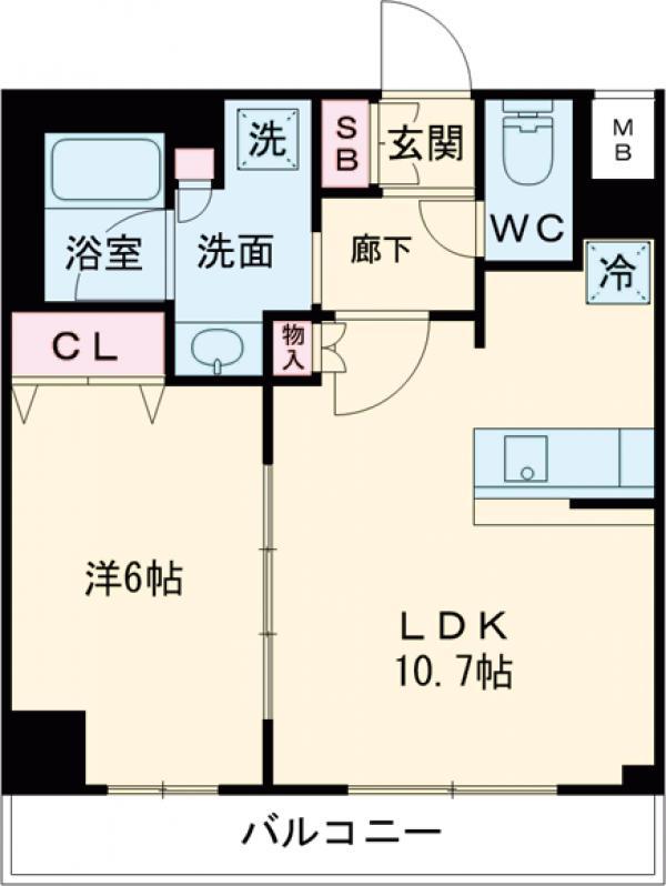 メインステージ北千住Ⅶ(1LDK/2階)の間取り写真
