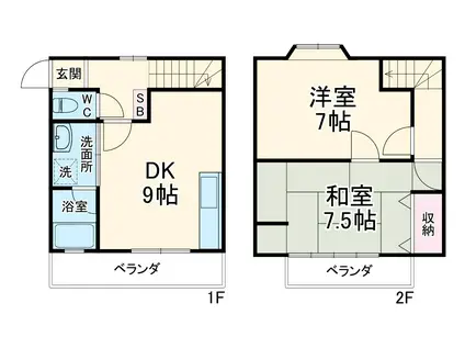 ブルーハイツⅡ(2DK)の間取り写真
