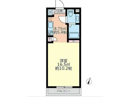 グレイシャスハシモト(ワンルーム/2階)の間取り写真