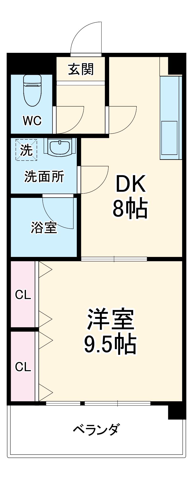 アスティオス(1DK/5階)の間取り写真