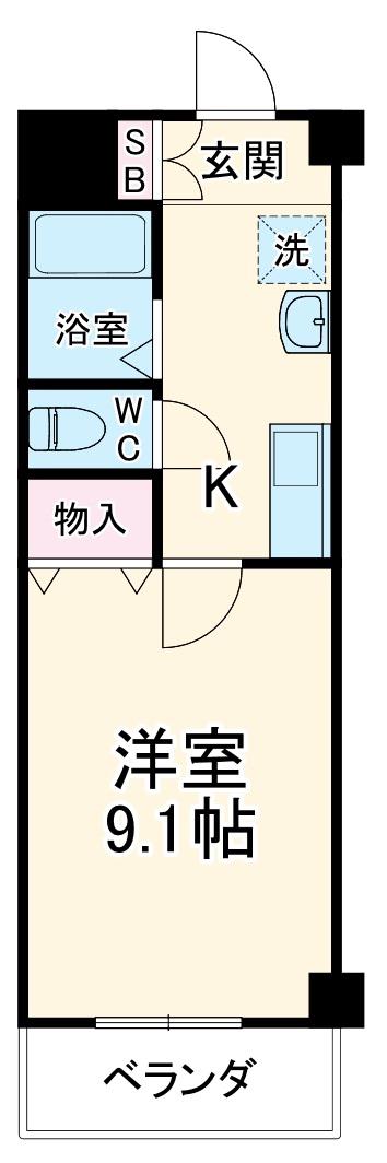 レーベンスⅠ(1K/2階)の間取り写真