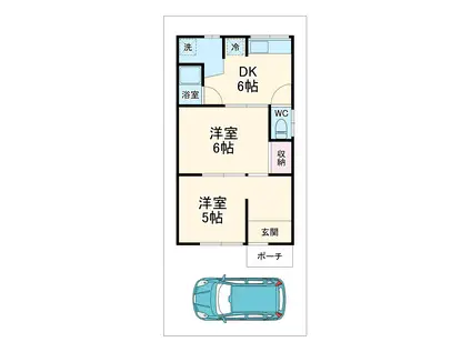 名鉄津島線 七宝駅 徒歩36分 1階建 築60年(2DK)の間取り写真